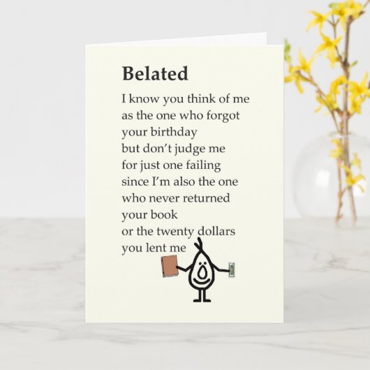 Beliebt ein lustig verwitztes Geburtstaggedicht Karte (Gelbe Blume)