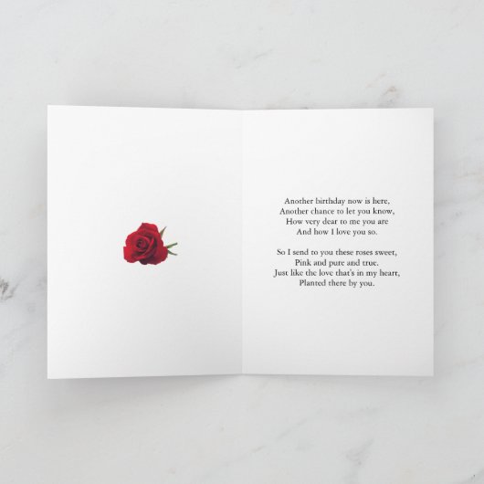 Beliebt, Geburtstag, Rose Karte (Innenseite)