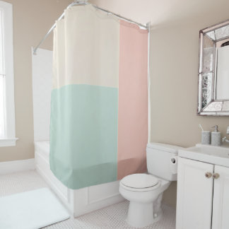 Beliebte Abstract Blush Pink Mint Kollektion Duschvorhang