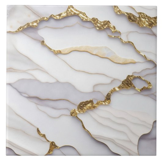 Beliebte Agate Marble White Gold Collection Fliese (Vorderseite)