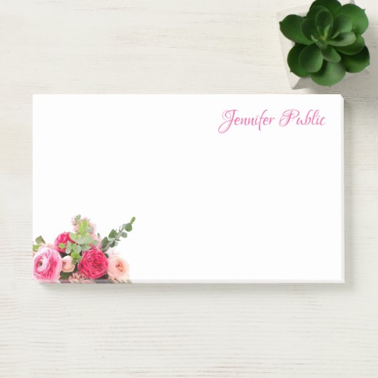 Beliebte Aquarellblumen-Rose Handschrift Post-it Klebezettel (Büro)