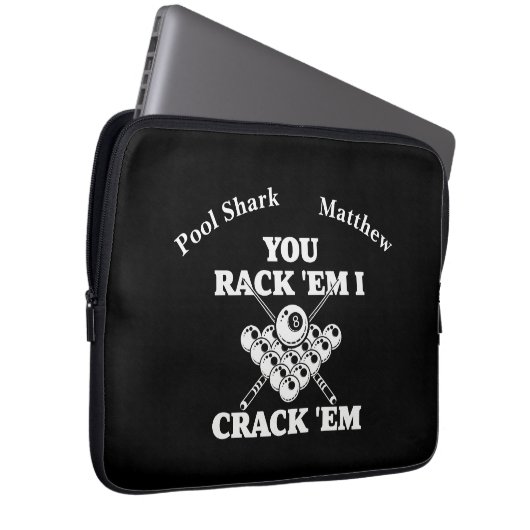 Beliebte Billard-Zitat in fett formatiertem Design Laptopschutzhülle (Vorne Rechts)