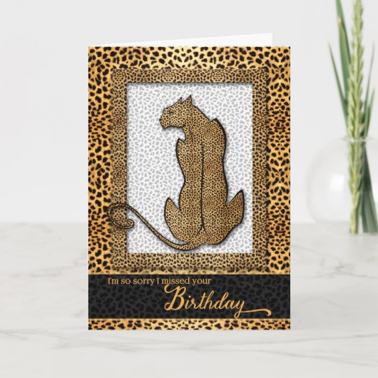 Beliebte Birthday Cheetah Animal Print Karte (Vorderseite)