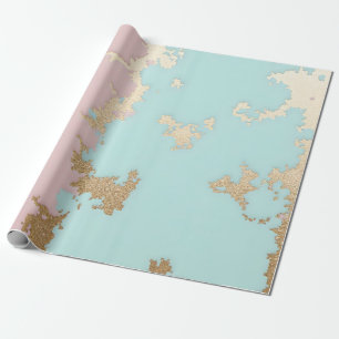 Beliebte Blush Pink Mint Gold Luxus-Kollektion Geschenkpapier