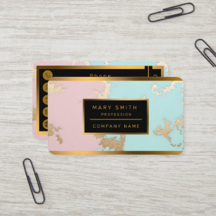 Beliebte Blush Pink Mint Gold Luxus-Kollektion Visitenkarte