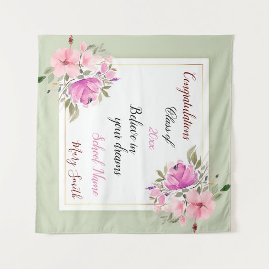 Beliebte Blütenpraxis Lila Pink anpassen Wandteppich (Vorderseite (Horizontal))