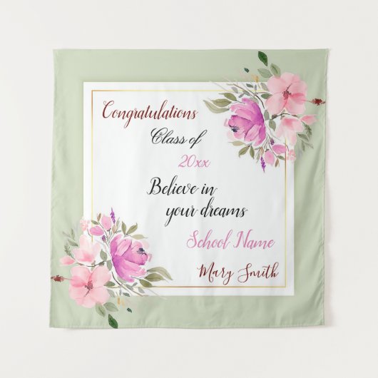 Beliebte Blütenpraxis Lila Pink anpassen Wandteppich (Vorderseite)