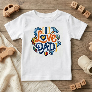 Beliebte Daddy-Babykleidung Geschenk Ich liebe P Baby T-shirt