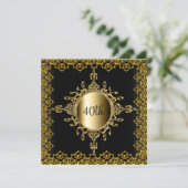 Beliebte Einladung Geburtstagsparty Schwarz und Go (Stehend Vorderseite)