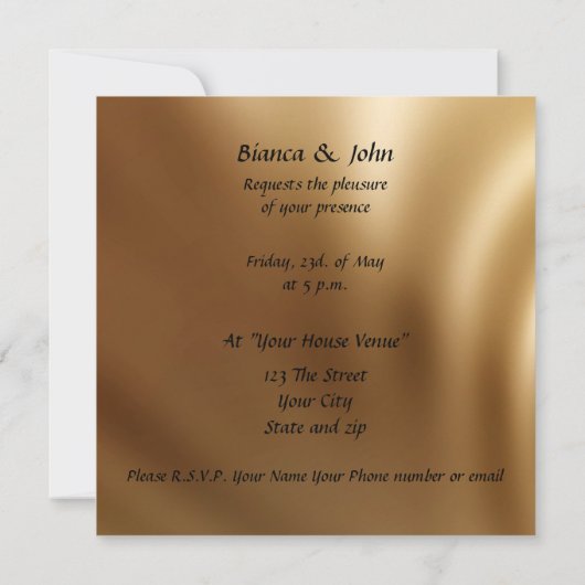 Beliebte Elegante Hochzeitseinladung Einladung (Rückseite)