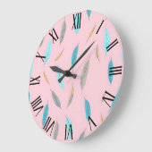 Beliebte Feathers Luxury Boho Collection Große Wanduhr (Winkel)