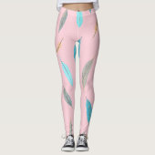 Beliebte Federn Luxus Boho Kollektion Leggings (Vorderseite)
