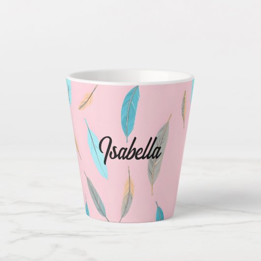 Beliebte Federn Luxus Boho Kollektion Milchtasse (Vorderseite)