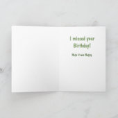 Beliebte Geburtskarte. Katze klopfen etwas über Karte (Innenseite)