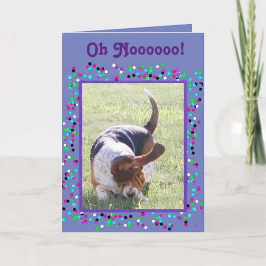 Beliebte Geburtstagskarte mit Basset & Cupcake Karte (Vorderseite)