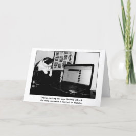 Beliebte Geburtstagskarte mit Cat Watching Youtube Karte