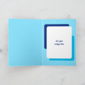 Beliebte Geburtstagswünsche hinzufügen Foto blau Karte (Innenseite)