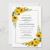 Beliebte Gelbblütenblüte Quinceanera Einladung (Vorderseite)