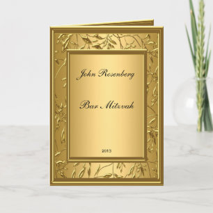 Beliebte Gold Bar Mitzvah Zeremonie Dankeskarte