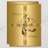 Beliebte Gold Birthday Party Einladung (Vorne/Hinten)