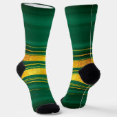 Beliebte Green Gold Luxury Linen Texture Collectio Socken (Gewinkelt)