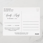 Beliebte Hochzeit in Burgund und Gold Folie Einladungspostkarte (Rückseite)