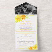 Beliebte Hochzeitsfeier Gelb-Marigold All In One Einladung (Innen Boden)