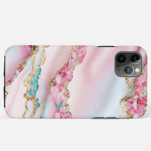 Beliebte Kollektion aus hellblaurosa Marmor Case-Mate iPhone Hülle (Rückseite (Horizontal))