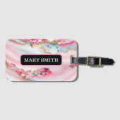 Beliebte Kollektion aus hellblaurosa Marmor Gepäckanhänger (Vorderseite (Horizontal))