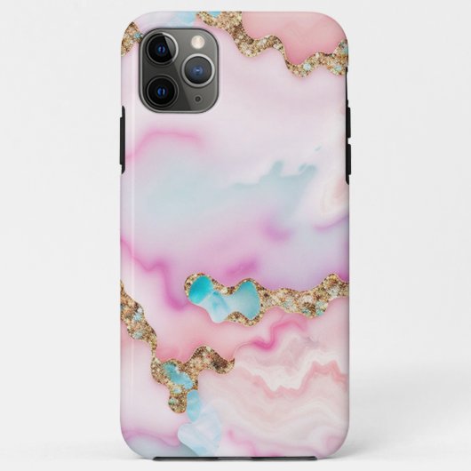Beliebte Kollektion hellblaue rosa Agate Case-Mate iPhone Hülle (Rückseite)