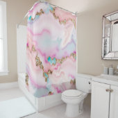 Beliebte Kollektion hellblaue rosa Agate Duschvorhang (Beispiel)