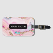 Beliebte Kollektion hellblaue rosa Agate Gepäckanhänger (Vorderseite (Horizontal))