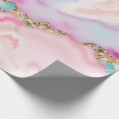 Beliebte Kollektion hellblaue rosa Agate Geschenkpapier (Ecke)