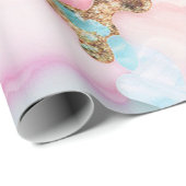 Beliebte Kollektion hellblaue rosa Agate Geschenkpapier (Rolleneckpunkt)