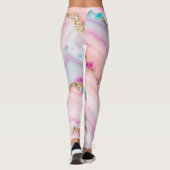 Beliebte Kollektion hellblaue rosa Agate Leggings (Rückseite)