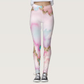 Beliebte Kollektion hellblaue rosa Agate Leggings (Vorderseite)