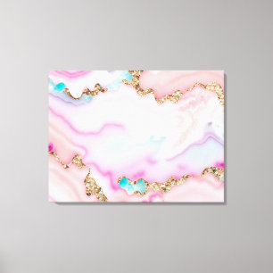 Beliebte Kollektion hellblaue rosa Agate Leinwanddruck