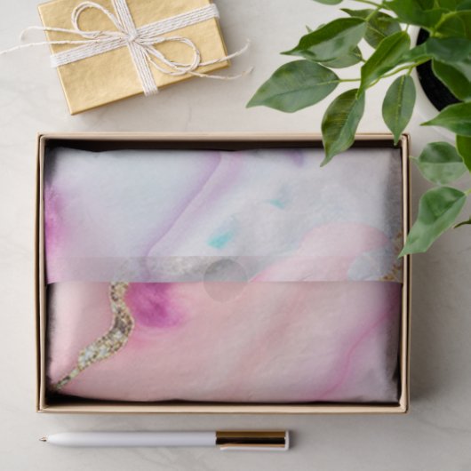 Beliebte Kollektion hellblaue rosa Agate Seidenpapier (Geschenk)