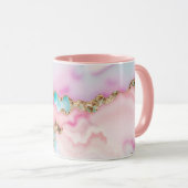 Beliebte Kollektion hellblaue rosa Agate Tasse (VorderseiteRechts)