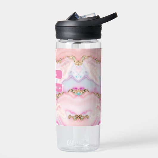 Beliebte Kollektion hellblaue rosa Agate Trinkflasche (Links)