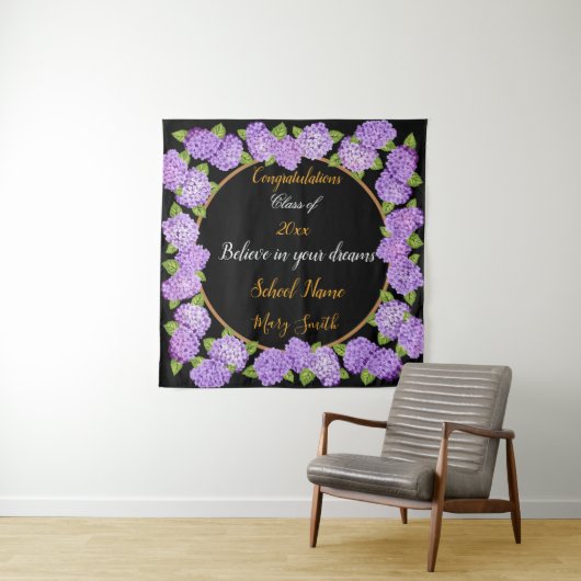 Beliebte Lila Blütenband zur individuellen Anpassu Wandteppich (Beispiel)