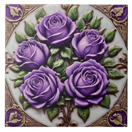 Beliebte Lila Rose Schöne Sammlung Fliese (Vorderseite)