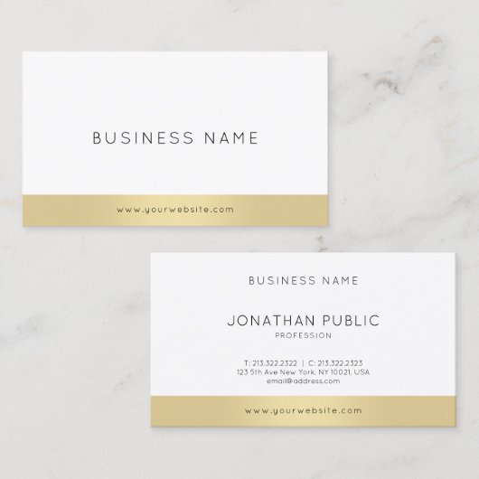Beliebte moderne Minimalistische Elegant-Goldvorla Visitenkarte (Vorne/Hinten)