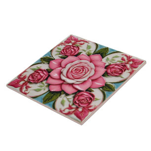 Beliebte rosa Rosen schöne Kollektion Fliese