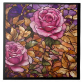 Beliebte Rose aus festem Glas Elegante Sammlung Fliese (Vorderseite)