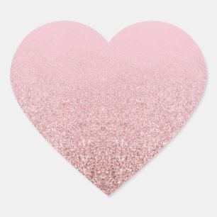 Beliebte Rose Gold Glitter Blank Elegant Vorlage Herz-Aufkleber