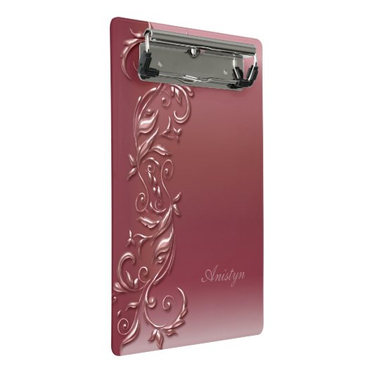 Beliebte Rose Gold Verziertes Design Mini Klemmbrett (Schrägansicht)