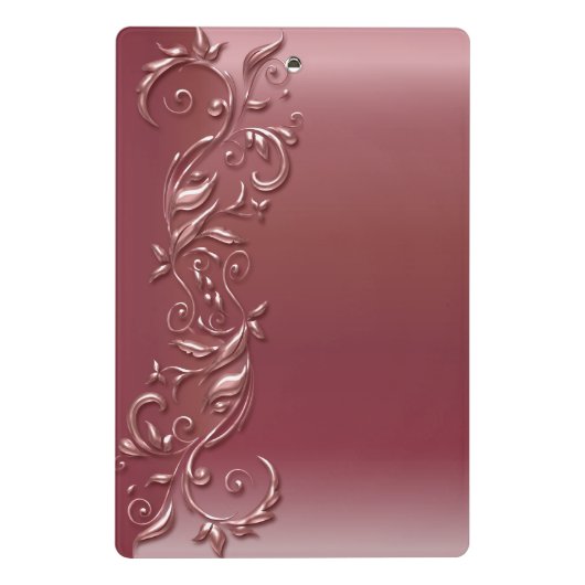 Beliebte Rose Gold Verziertes Design Mini Klemmbrett (Rückseite)