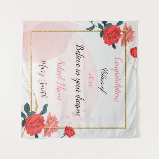 Beliebte Rote Rose durch Bläschen Wandteppich (Vorderseite (Horizontal))