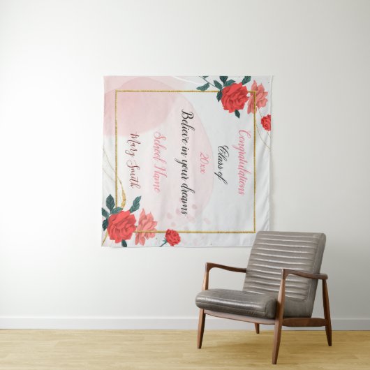 Beliebte Rote Rose durch Bläschen Wandteppich (Beispiel (Horizontal))